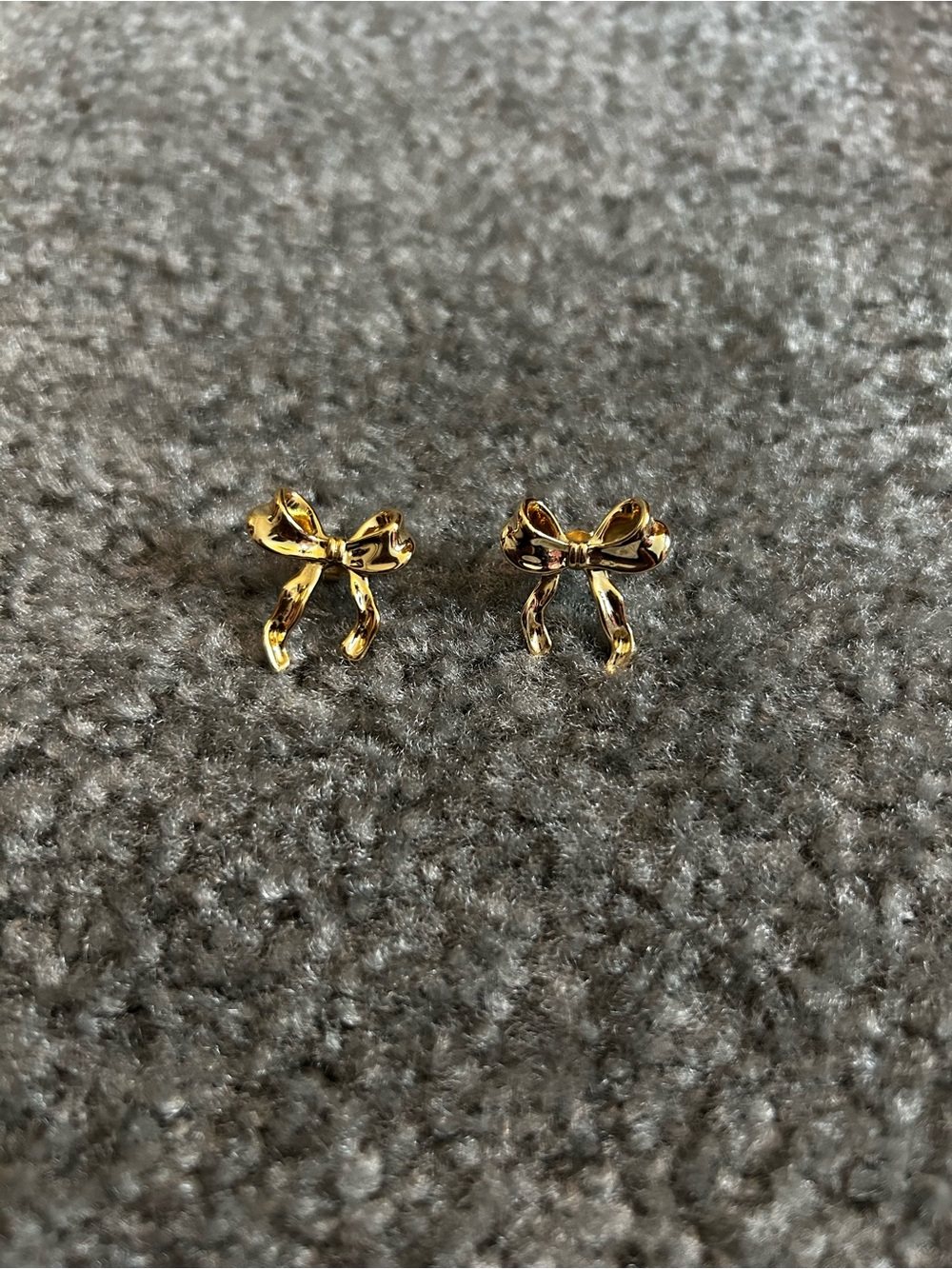 Delicate Gold Bow Stud Earrings for Women